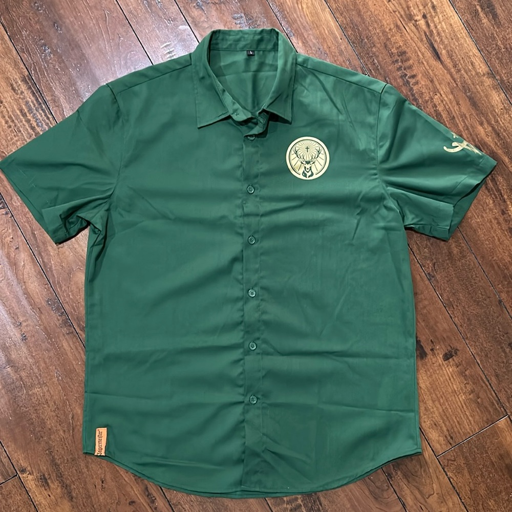 Jagermeister Promotional Short Sleeve Button Down Shirt Size Large